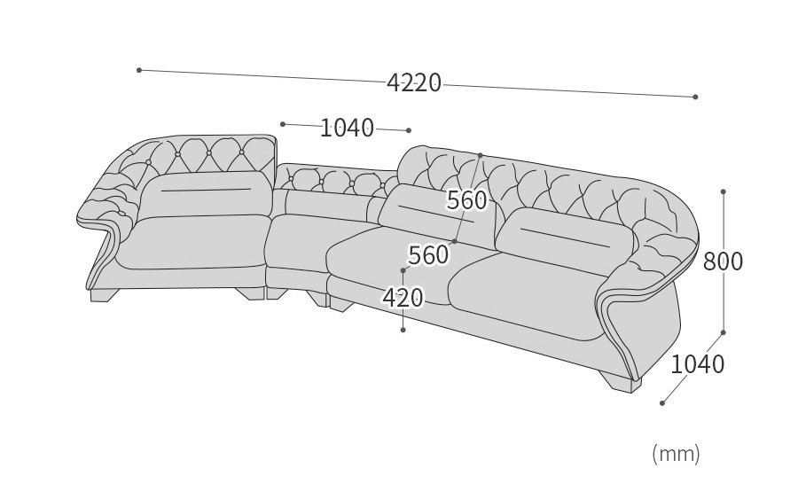 Size and design Sofa