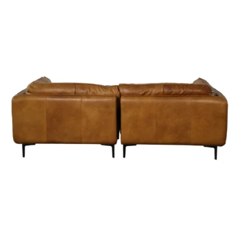 Thiết kế sofa da hiện đại với chân kim loại mảnh tinh tế