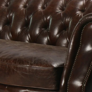 Thiết kế tay cuộn trên sofa da cổ điển