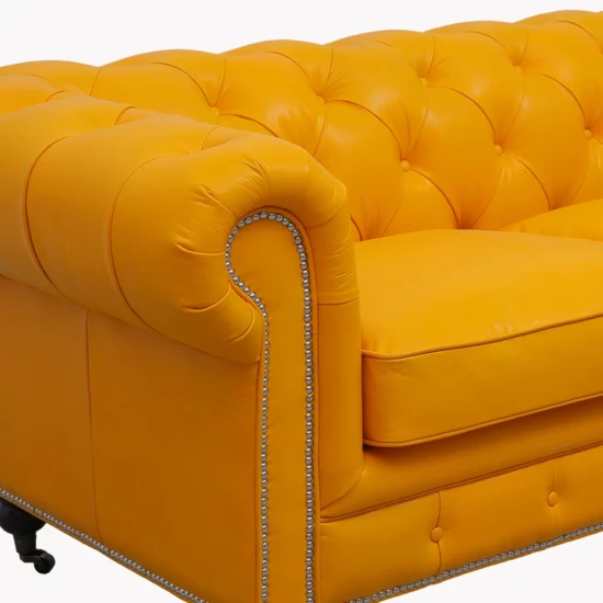 Sofa da Chesterfield 2 chỗ ngồi phong cách châu Âu sang trọng